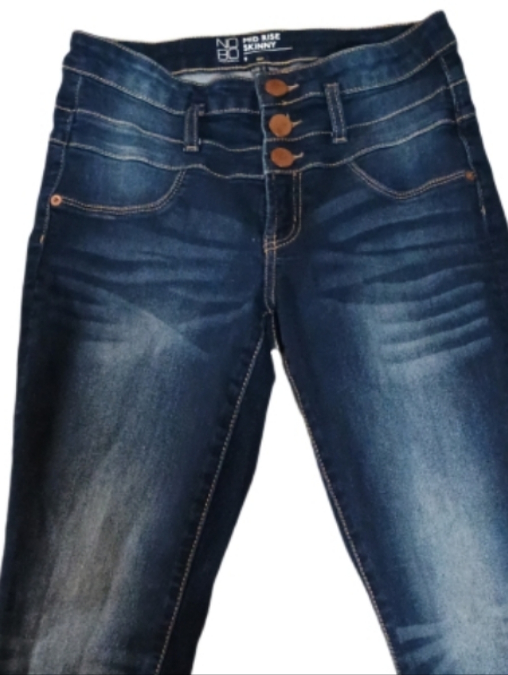 NOBO Indigo High-Rise Skinny Jeans with Triple Buttons - Picture 4 of 4